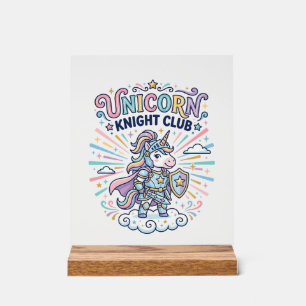 Einhorn-Ritter-Club Druckfertige Bekleidung Grafik Acrylschild