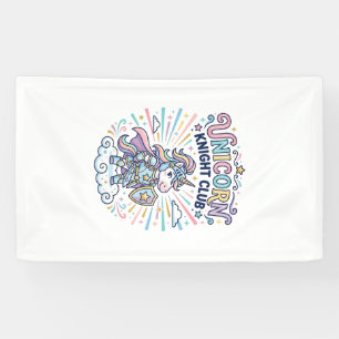 Einhorn-Ritter-Club Druckfertige Bekleidung Grafik Banner