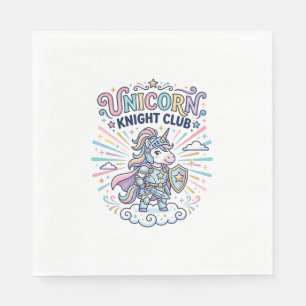 Einhorn-Ritter-Club Druckfertige Bekleidung Grafik Serviette