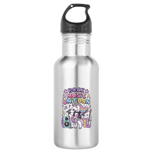 Einhorn Rock Musik Einhorn Bezaubernder Marktplatz Edelstahlflasche