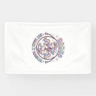 Einhorn-Rodeo aber mach es magisch lustiges süßes Banner