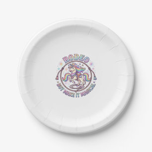 Einhorn-Rodeo aber Magisch Lustig Süßes Geschenk Pappteller