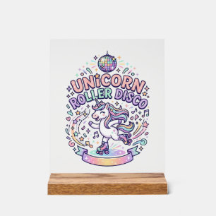 Einhorn Roller Disco Grafikdesign T-Shirt Design Acrylschild