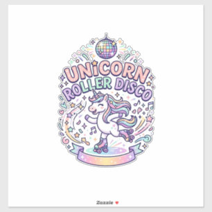 Einhorn-Roller-Disco-Grafikdesign-T-Shirt-Design Aufkleber