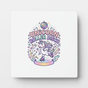 Einhorn-Roller-Disco-Grafikdesign-T-Shirt-Design Fotoplatte