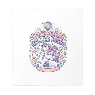 Einhorn-Roller-Disco-Grafikdesign-T-Shirt-Design Notizblock