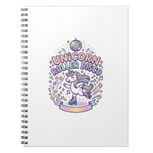 Einhorn Roller Disco Grafikdesign T-Shirt Design Notizblock