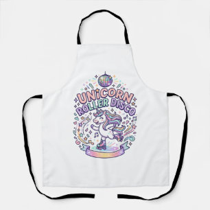 Einhorn-Roller-Disco-Grafikdesign-T-Shirt-Design Schürze