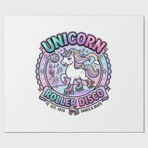 Einhorn Roller Disco POD Fertige Marktplatz-Grafik Geschenkpapier