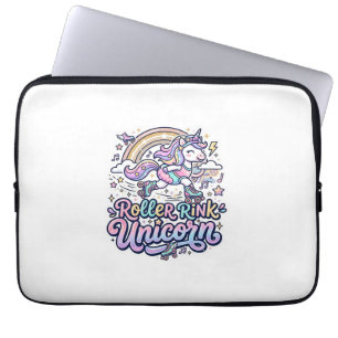 Einhorn-Roller-Rink-Einhorn Premium-Vector-Aufkleb Laptopschutzhülle