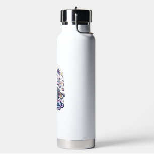 Einhorn-Roller-Rink-Einhorn Premium-Vector-Aufkleb Trinkflasche