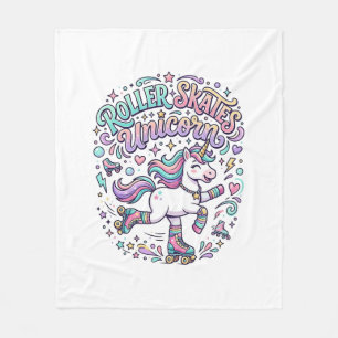 Einhorn-Rollschuhe Einhorn-Retro-Stil Grafik  Fleecedecke