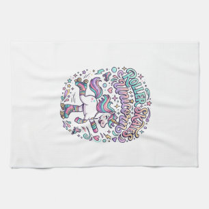 Einhorn-Rollschuhe Einhorn-Retro-Stil Grafik Geschirrtuch