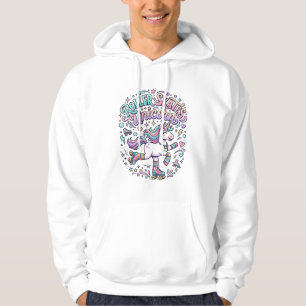 Einhorn-Rollschuhe Einhorn-Retro-Stil Grafik Hoodie