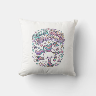 Einhorn-Rollschuhe Einhorn-Retro-Stil Grafik  Kissen
