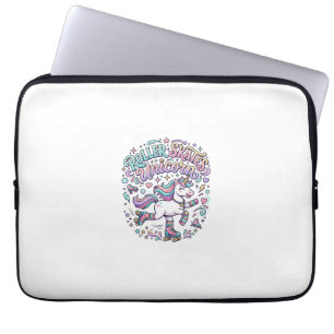 Einhorn-Rollschuhe Einhorn-Retro-Stil Grafik Laptopschutzhülle
