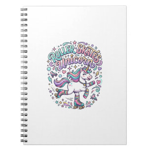 Einhorn-Rollschuhe Einhorn-Retro-Stil Grafik Notizblock