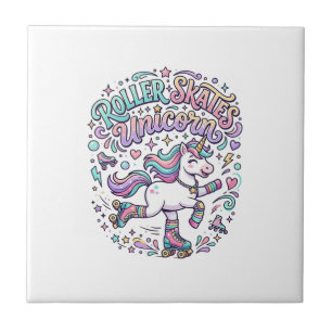 Einhorn-Rollschuhe Einhorn-Retro-Style Grafik  Fliese