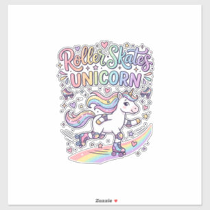 Einhorn-Rollschuhe Einhorn Verspielter Aufkleber u