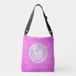 Einhorn Rosa Glitzer Personalisiert Tragetaschen Mit Langen Trägern