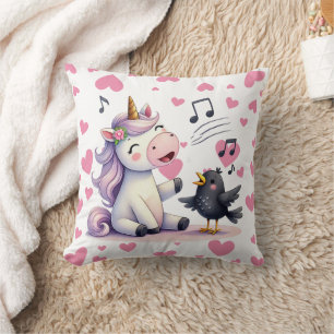 Einhorn Rosa Herzen  Kissen