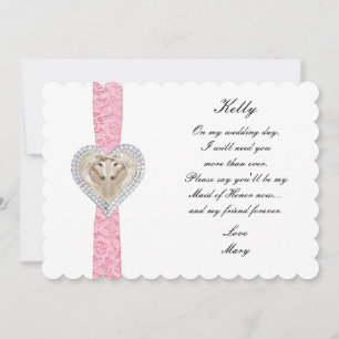 Einhorn Rosa Spitze Hochzeit Trauzeugin Karte