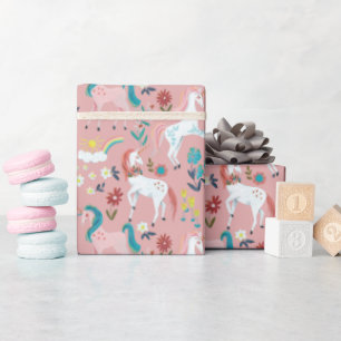 Einhorn rosa süße magische Mädchen erster Geburtst Geschenkpapier