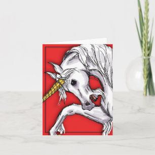 Einhorn-Rot notecard Karte