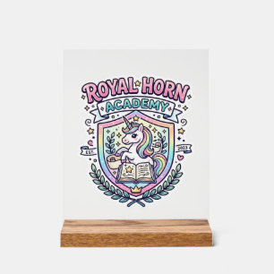 Einhorn Royal Horn Akademie Fettgedruckter Schrift Acrylschild