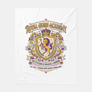 Einhorn Royal Horn Akademie Stylisches Zazzle Desi Fleecedecke