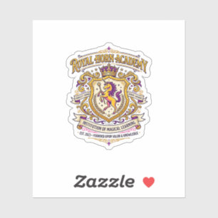 Einhorn Royal Horn Akademie Stylishes Zazzle Desig Aufkleber