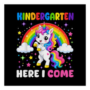 Einhorn Rückkehr zur Schule Kindergarten ist da Poster