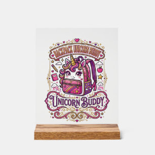 Einhorn-Rucksack Einhorn-Buddy Stylishes Merchandi Acrylschild