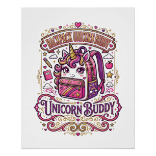 Einhorn-Rucksack Einhorn-Freund Stilvolles Merch-D Poster