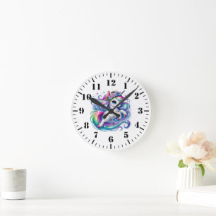 Einhorn runde wanduhr