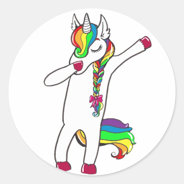Einhorn Runder Aufkleber (Vorderseite)