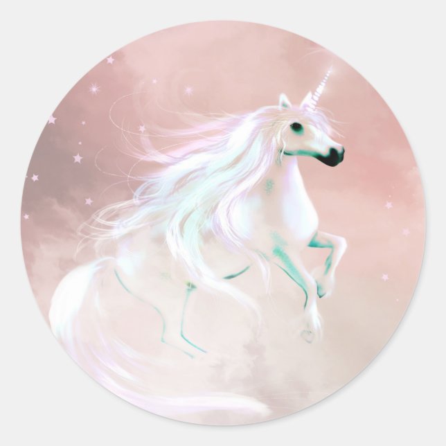 Einhorn Runder Aufkleber (Vorderseite)