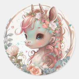 Einhorn Runder Aufkleber