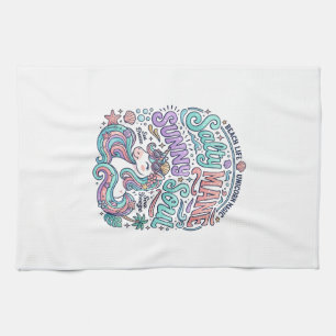 Einhorn Salty Mane Sunny Soul Retro-Stil T-Shirt Geschirrtuch