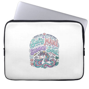 Einhorn Salty Mane Sunny Soul Retro Style T-Shirt Laptopschutzhülle