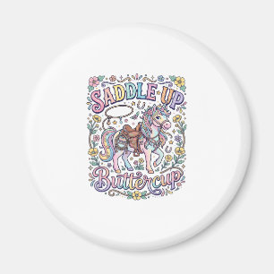 Einhorn Sattel hoch Butterblume Farbige weiße Hint Magnet