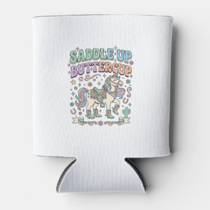 Einhorn Sattel hoch Butterblume Kawaii-Typografie  Dosenkühler