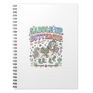 Einhorn Sattel hoch Butterblume Kawaii-Typografie- Notizblock