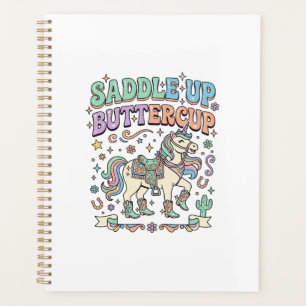 Einhorn Sattel hoch Butterblume Kawaii-Typografie- Planer
