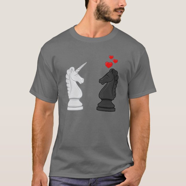 Einhorn-Schach-Ritter T-Shirt (Vorderseite)