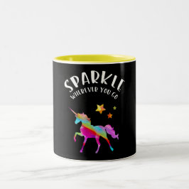 Einhorn - Schein. Niedliche Redewendungen. Zweifarbige Tasse