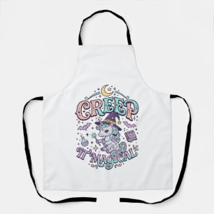 Einhorn Schleichen Es Magisches Retro-Stil T-Shirt Schürze