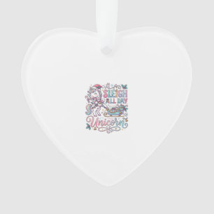 Einhorn Schlitten Ganz-Tags-Einhorn Süßer Aufklebe Ornament