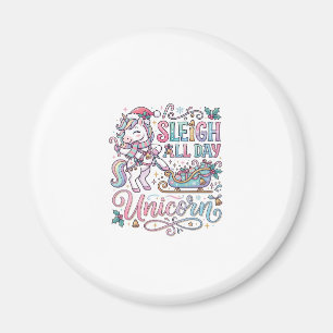 Einhorn-Schlitten-Ganztags-Einhorn-Anbetungswürdig Magnet