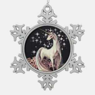 Einhorn-Schmuck Schneeflocken Zinn-Ornament